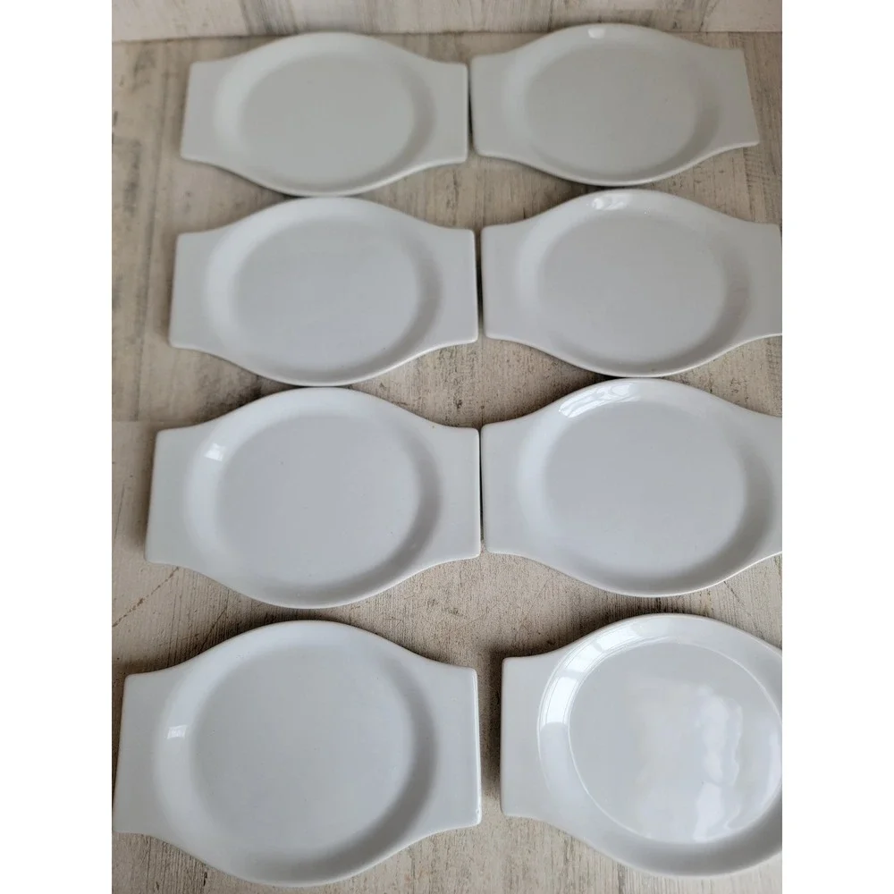 Crate Barrel white small porcelain under bowl plate oblong set‎ kitchen